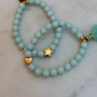 BONITA Beaded Bracelet with Tassel (Pastels)
