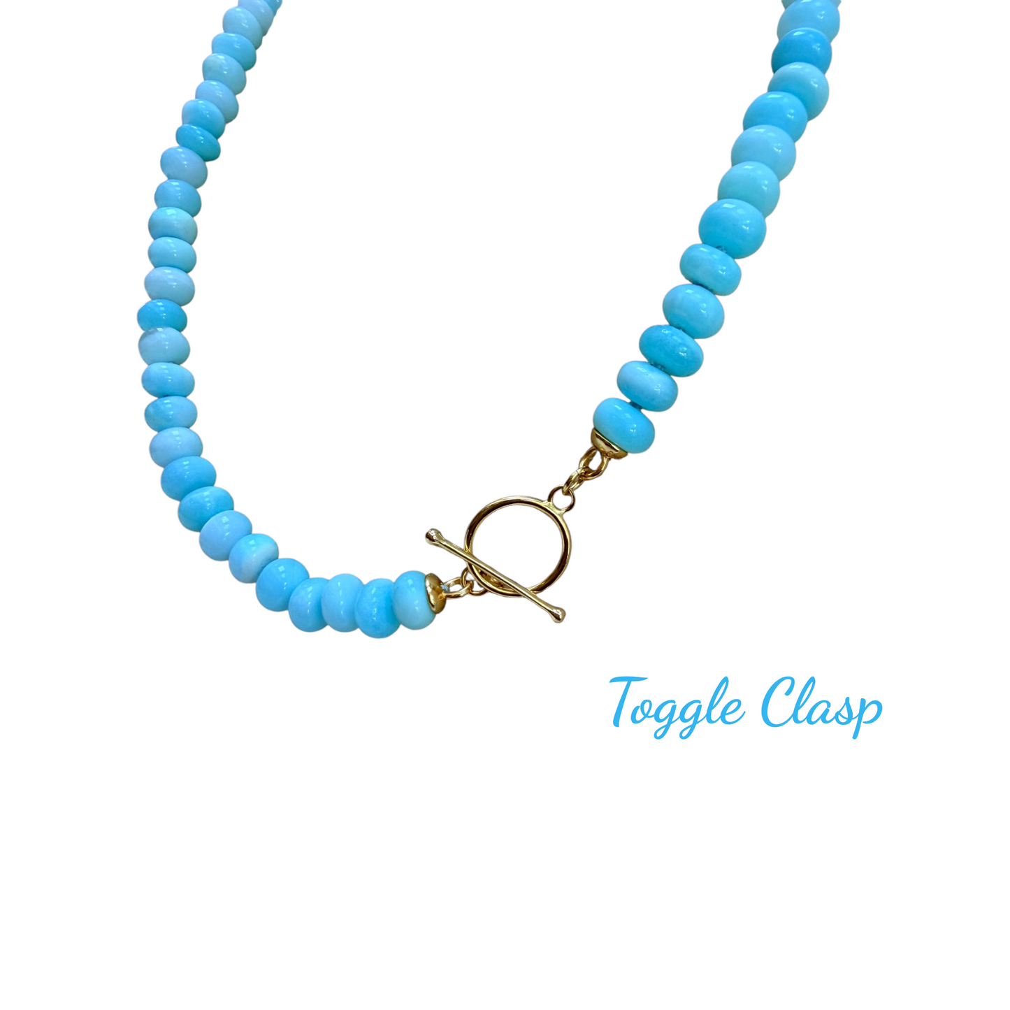Ana-Maria Aqua Blue Beaded Opal Necklace