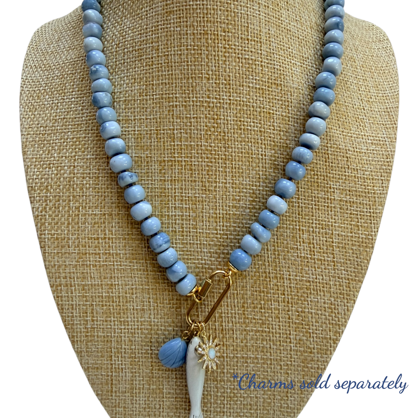 ANA-MARIA Beaded Denim Blue Opal Necklace