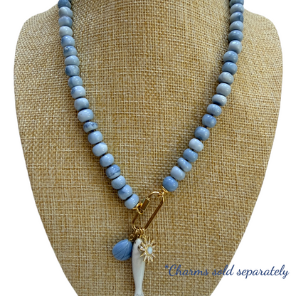 ANA-MARIA Beaded Denim Blue Opal Necklace