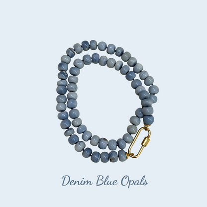 ANA-MARIA Beaded Denim Blue Opal Necklace