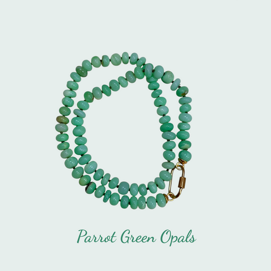 ANA-MARIA Parrot Green Beaded Opal Necklace