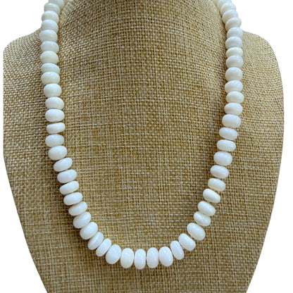 ANA-MARIA Chunky Beaded White Opal Necklace