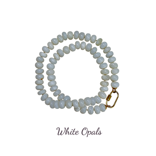 ANA-MARIA Chunky Beaded White Opal Necklace