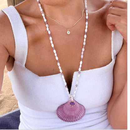 Necklace No. 2 & 3: Shell Pendant Necklaces with Mother of Pearl