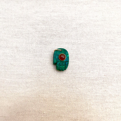 Hand-carved Malachite Hamsa Hand Charm