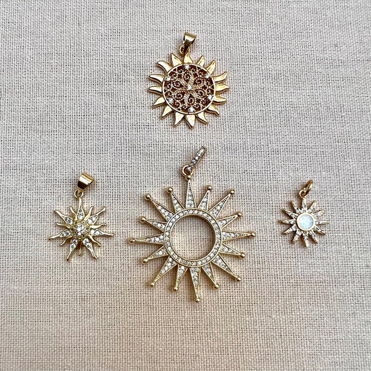 Gold Sun Charms