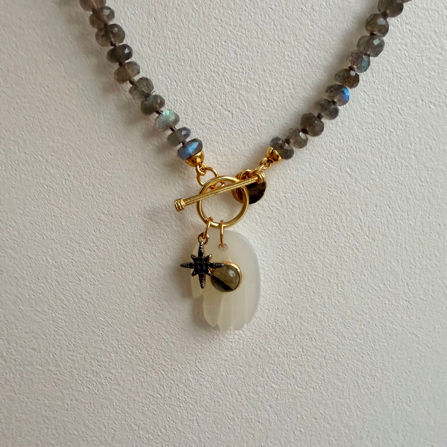Labradorite Necklace with Charm - Transformation & Protection