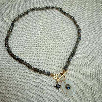 Labradorite Necklace with Charm - Transformation & Protection