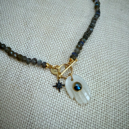 Labradorite Necklace with Charm - Transformation & Protection