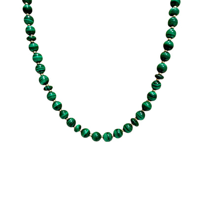 Kelly Malachite Beaded Necklace (Silver) - Transformation