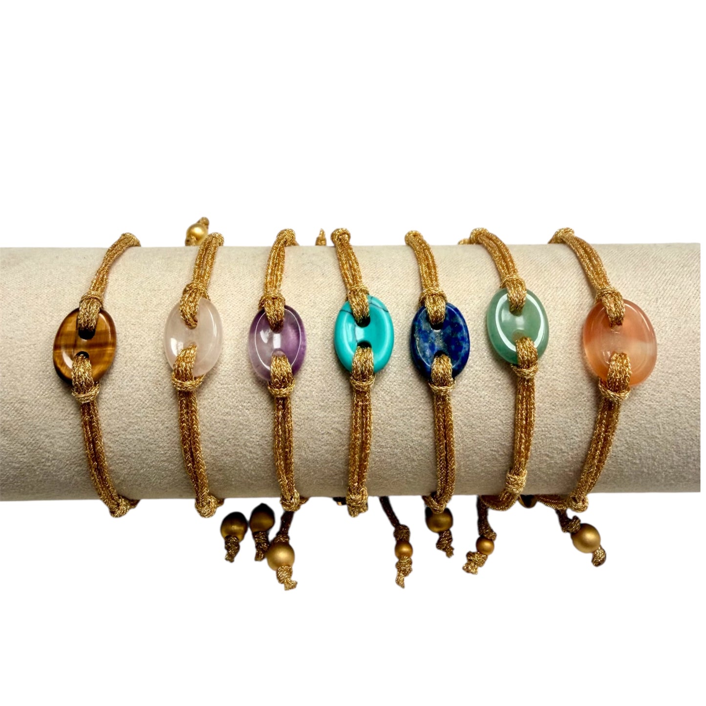 GEMMA Bean Gemstone Cord Bracelet - Energy