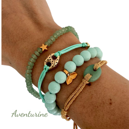 GEMMA Bean Gemstone Cord Bracelet - Energy