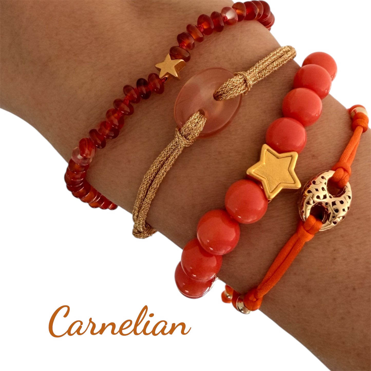 GEMMA Bean Gemstone Cord Bracelet - Energy