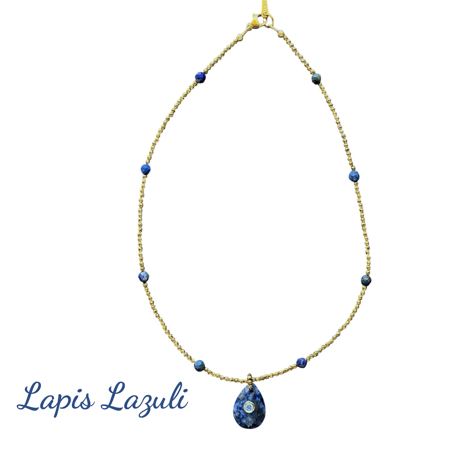 Luz Hematite and Gemstone Oval Necklace