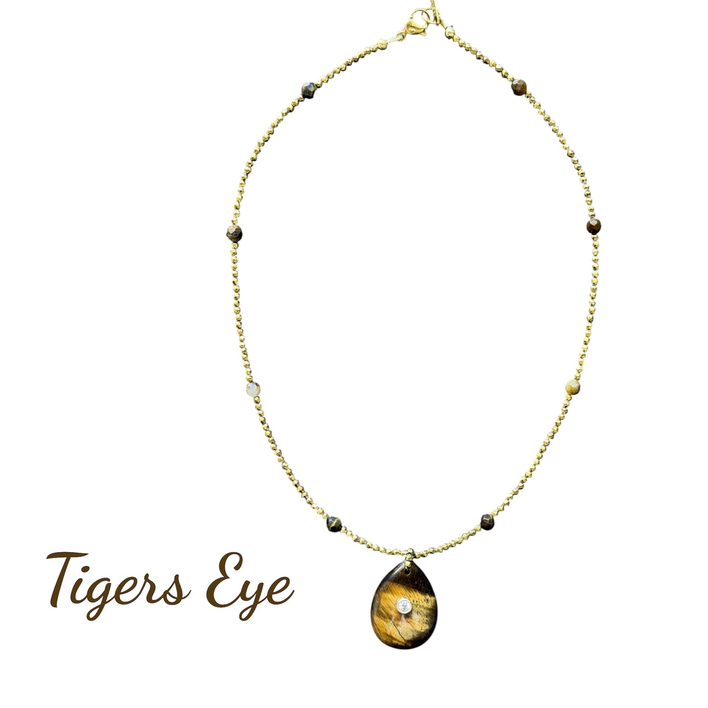 Luz Hematite and Gemstone Oval Necklace