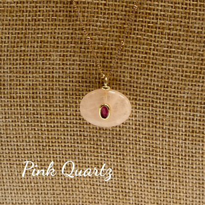 JOY - Dainty Gemstone Pendant Necklace