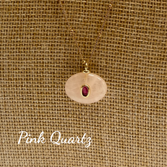 JOY - Dainty Gemstone Pendant Necklace
