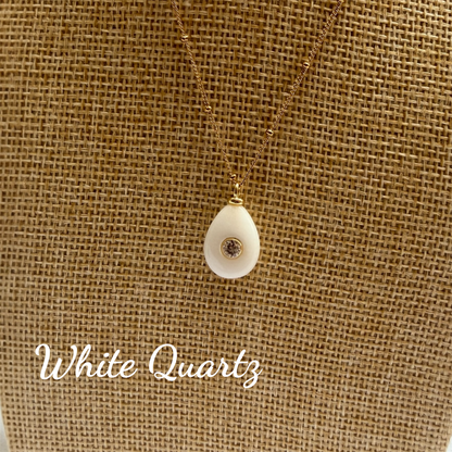 JOY - Dainty Gemstone Pendant Necklace