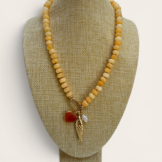 Calcite (yellow) Chunky Beaded Necklace