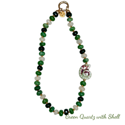 Mimi Sea Shell Beaded Phone Charm/Wristlet
