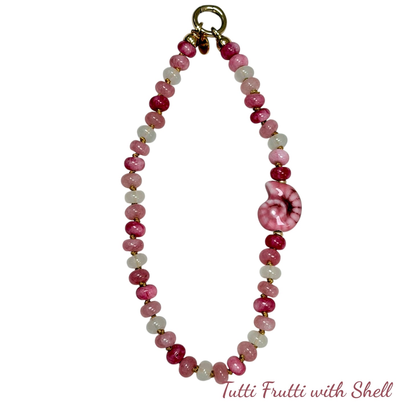Mimi Sea Shell Beaded Phone Charm/Wristlet