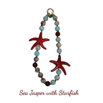 Mimi Starfish Beaded Phone Charm/Wristlet