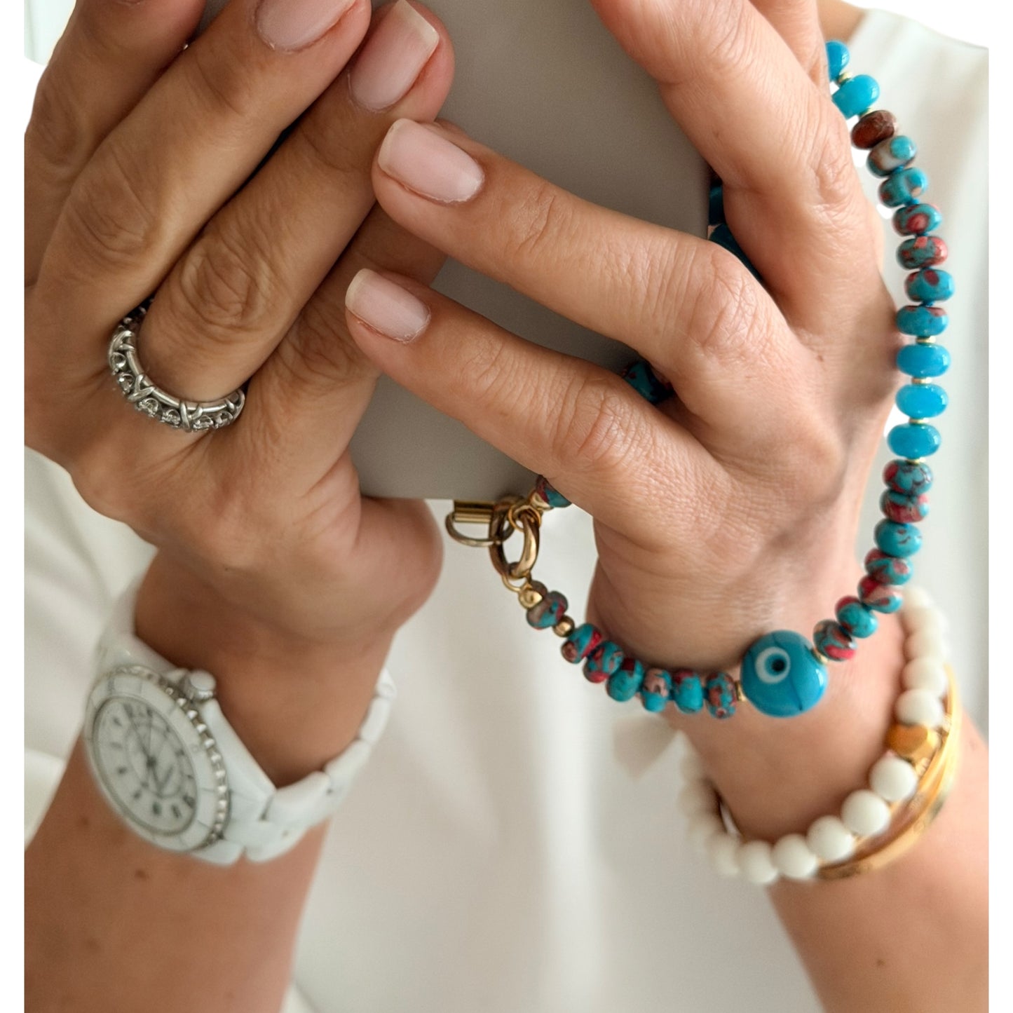 Mimi Evil Eye Phone Charm/Wristlet