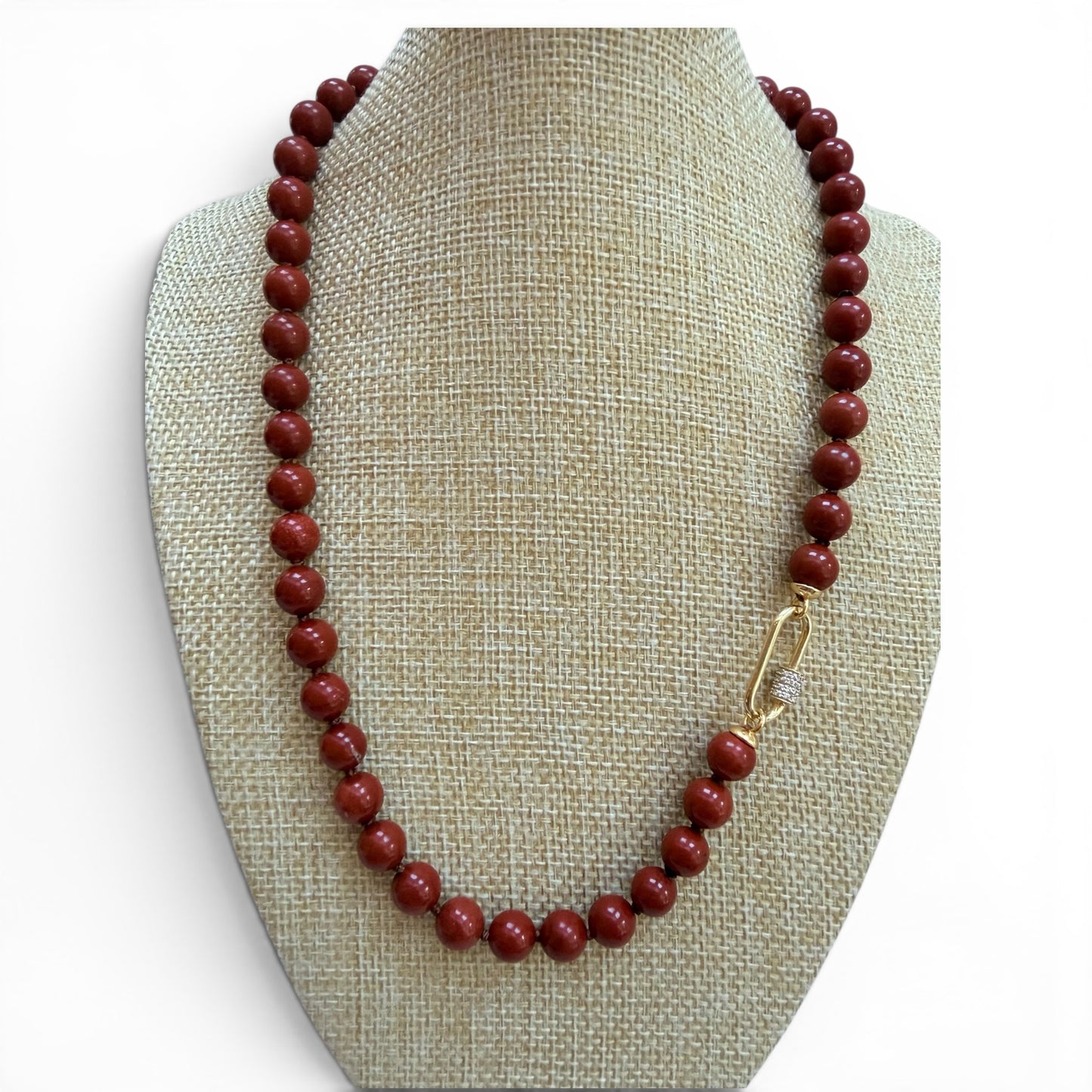 Red Jasper Beaded Necklace: Endurance & Nurturing