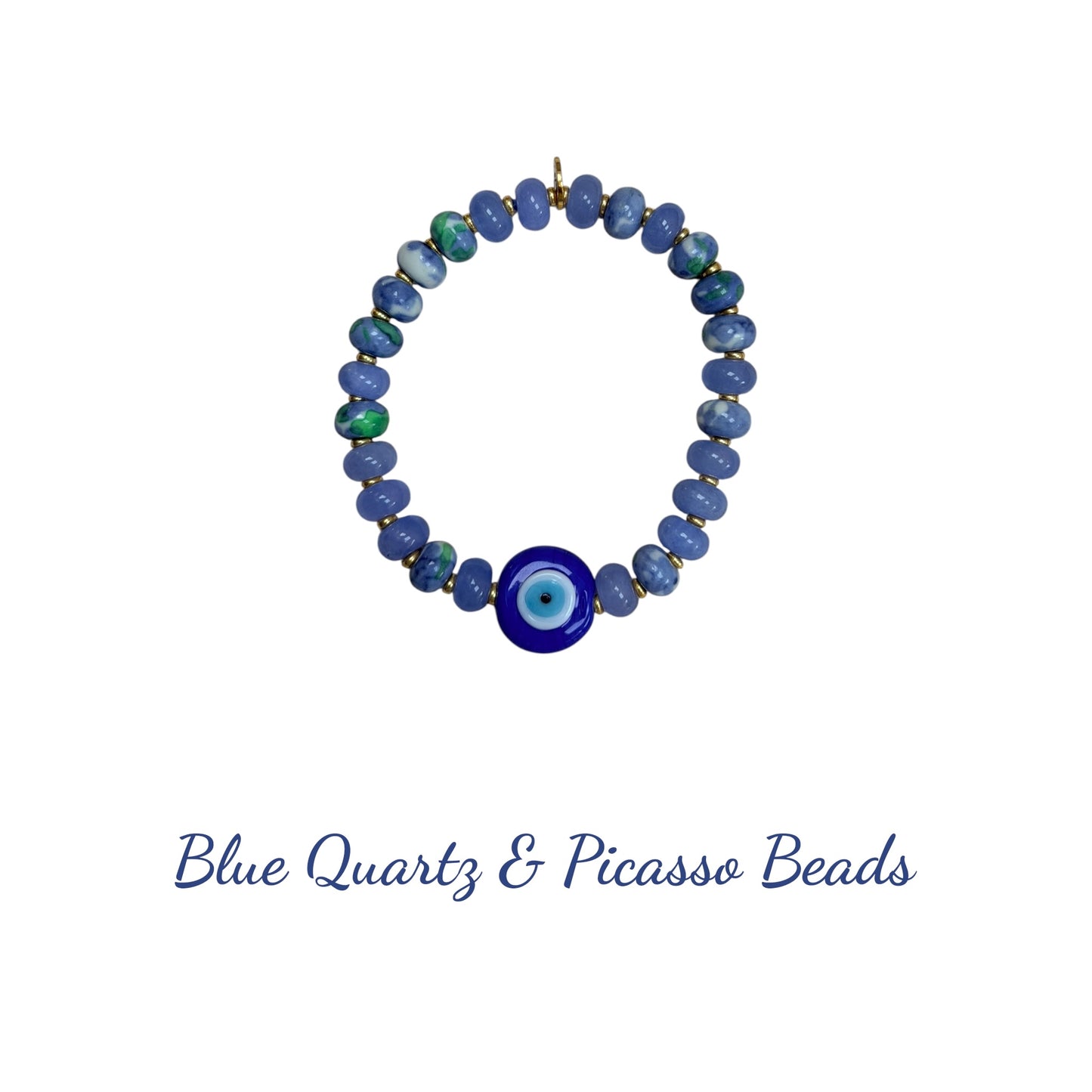 Rider Gemstone Candy Bracelet with Evil Eye