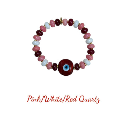 Rider Gemstone Candy Bracelet with Evil Eye