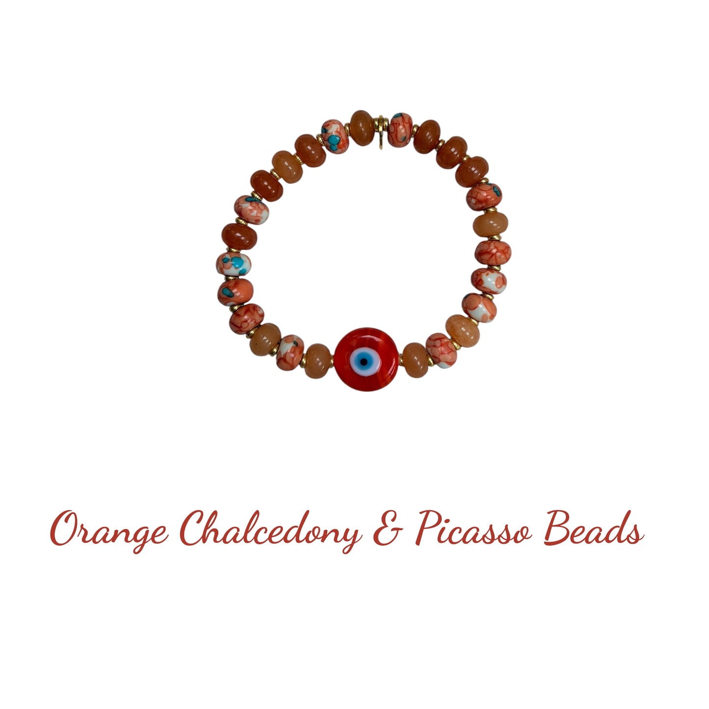 Rider Gemstone Candy Bracelet with Evil Eye