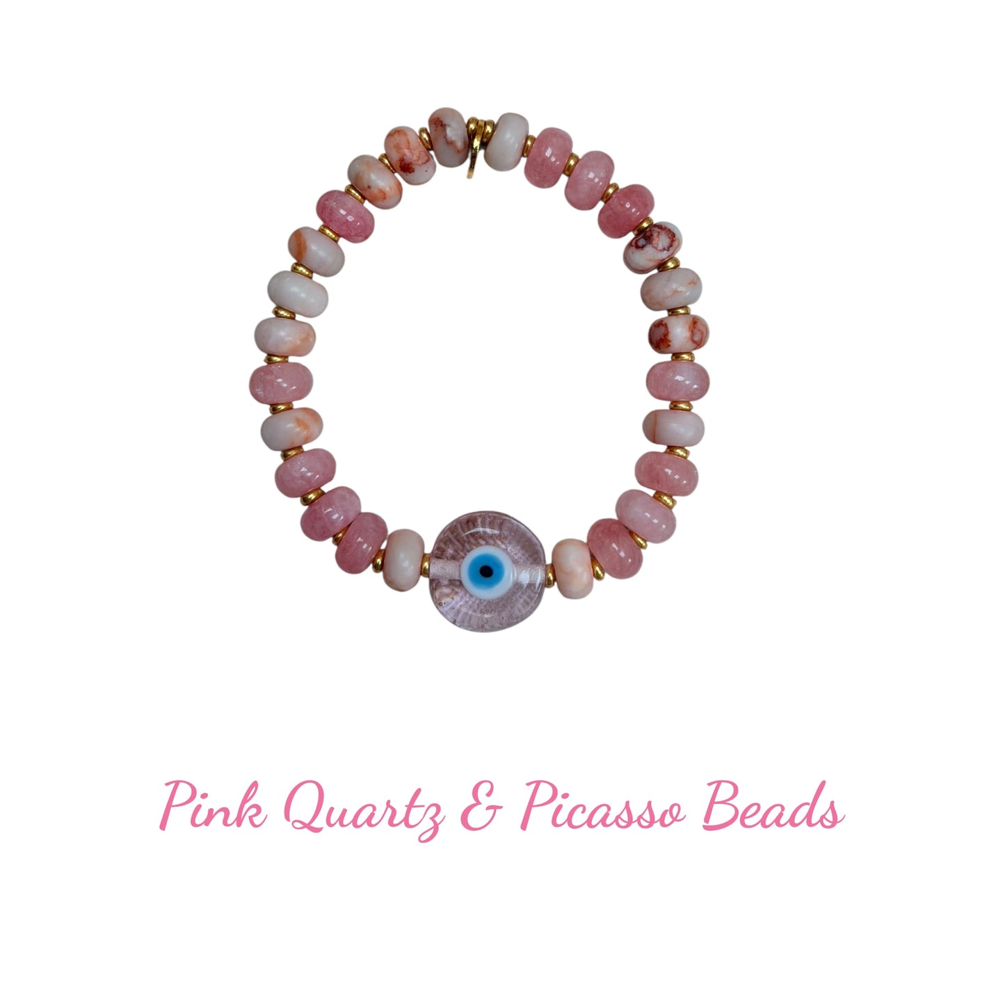 Rider Gemstone Candy Bracelet with Evil Eye