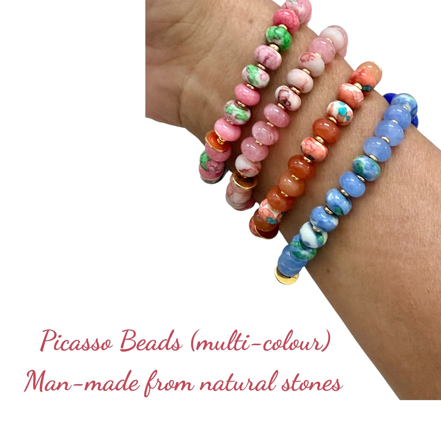 Rider Gemstone Candy Bracelet with Evil Eye