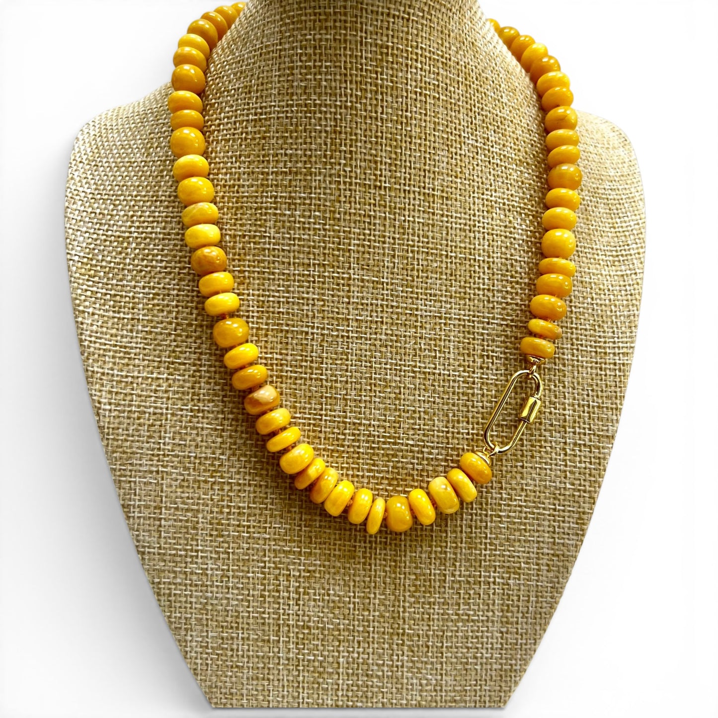 ANA-MARIA Yellow Beaded Opal Necklace with Charms